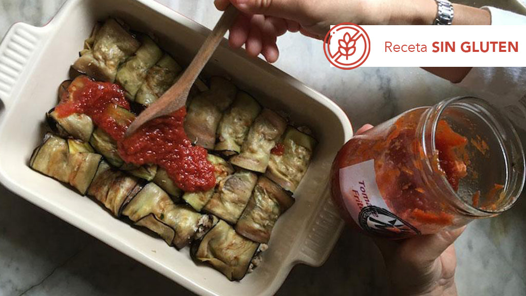 Canelones de berenjena y restos